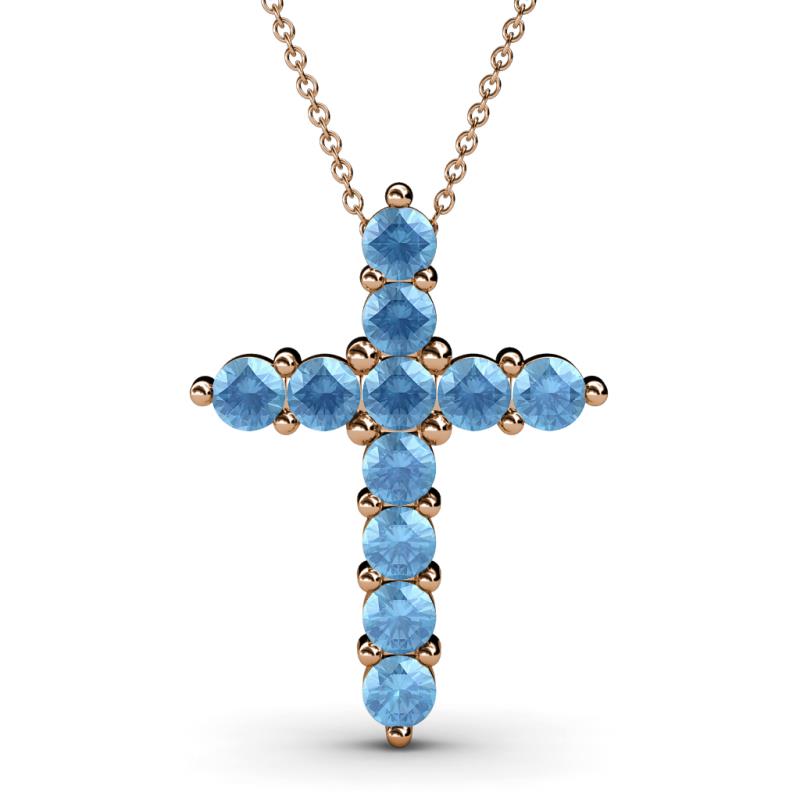 Abella Blue Topaz Cross Pendant 