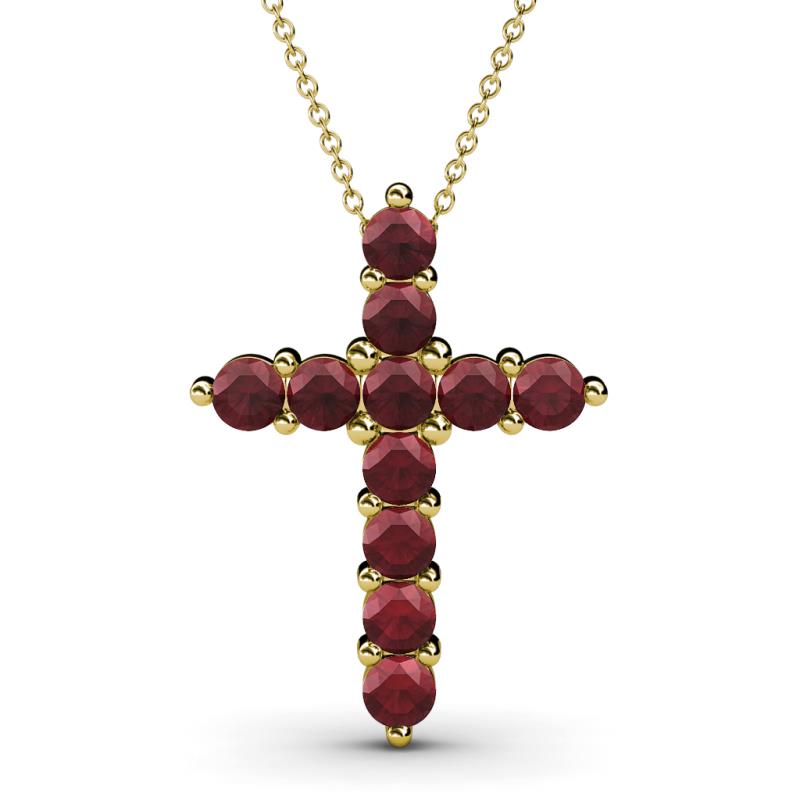 Abella Red Garnet Cross Pendant 