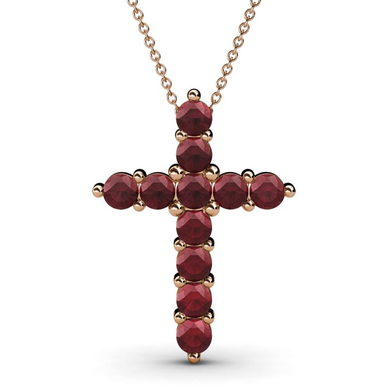 Abella Red Garnet Cross Pendant 