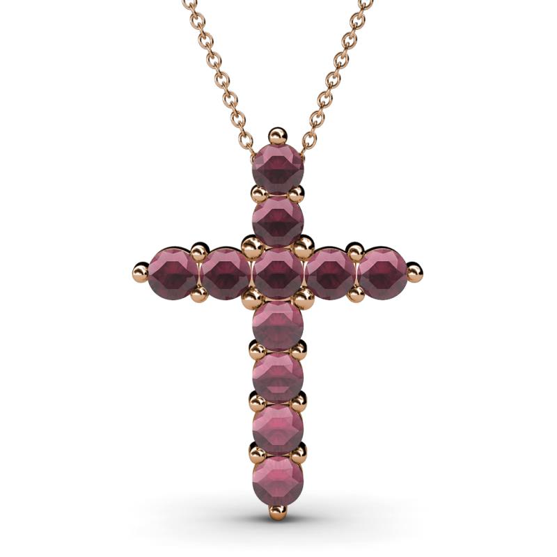 Abella Rhodolite Garnet Cross Pendant 