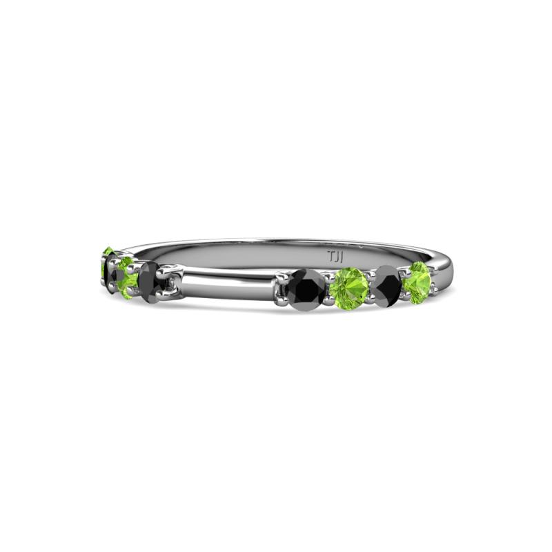Alicia 2.60 mm Peridot and Black Diamond Wedding Band 