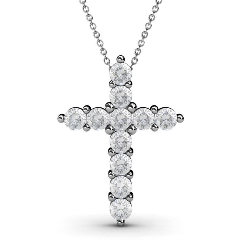 Abella White Sapphire Cross Pendant 