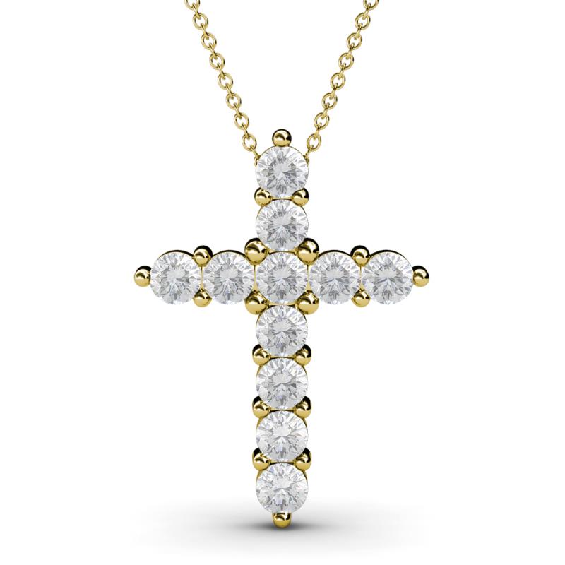 Abella White Sapphire Cross Pendant 