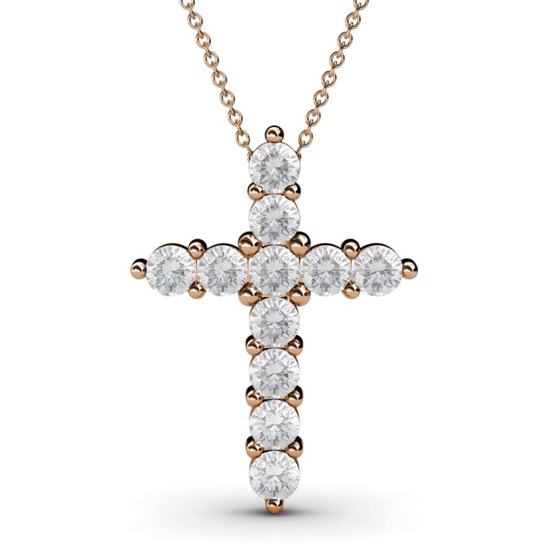 Abella White Sapphire Cross Pendant 