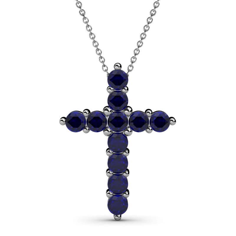 Abella Blue Sapphire Cross Pendant 