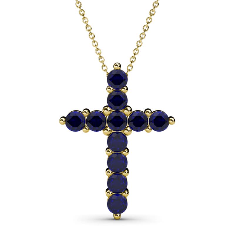 Abella Blue Sapphire Cross Pendant 