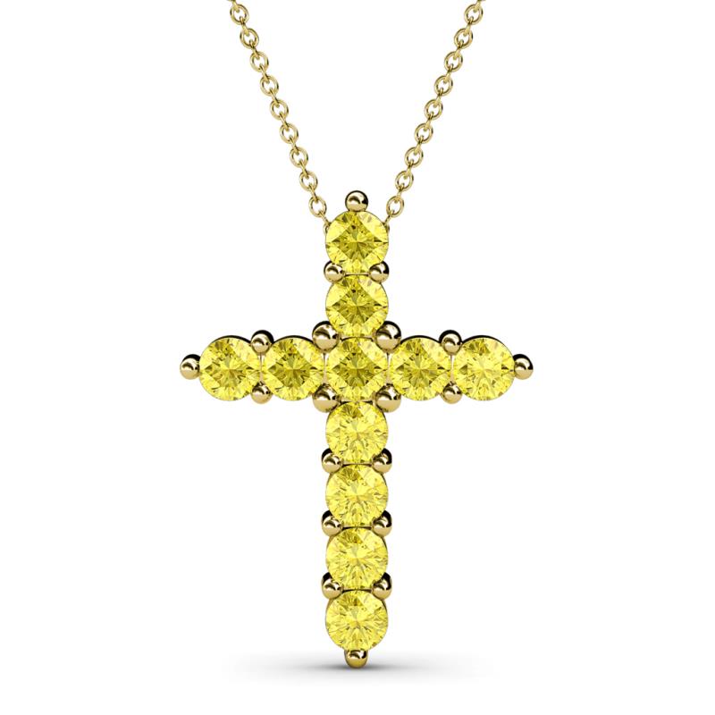 Abella Yellow Sapphire Cross Pendant 