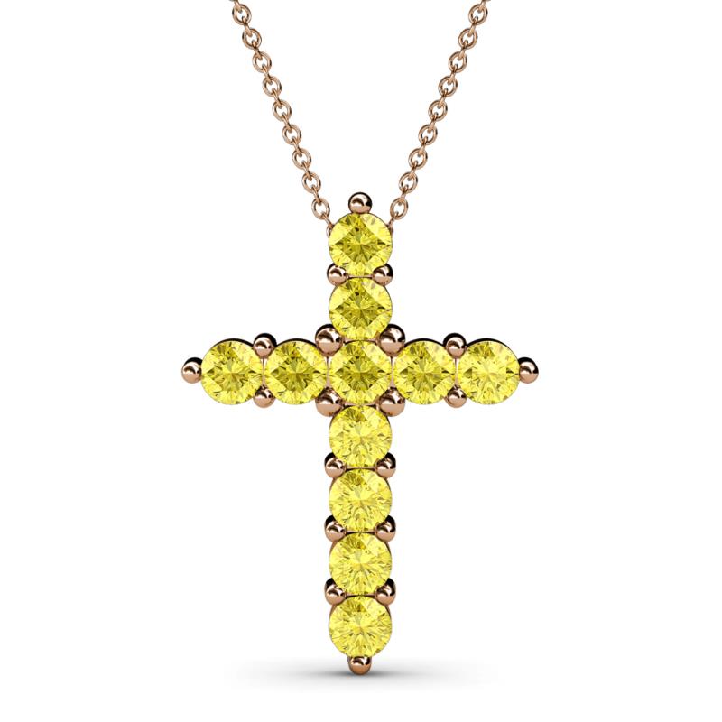 Abella Yellow Sapphire Cross Pendant 