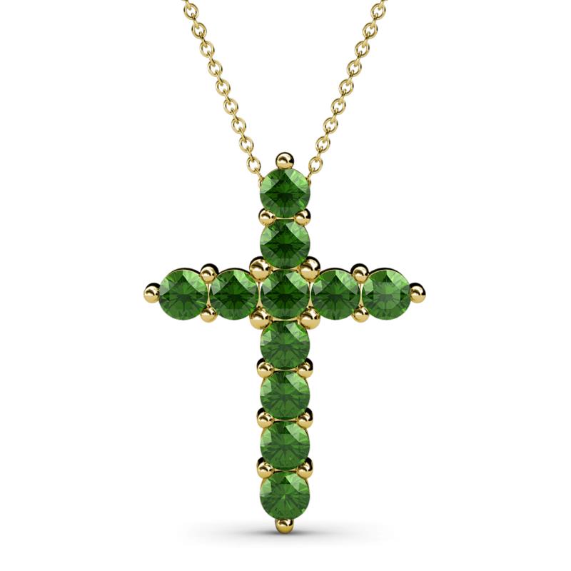 Abella Green Garnet Cross Pendant 
