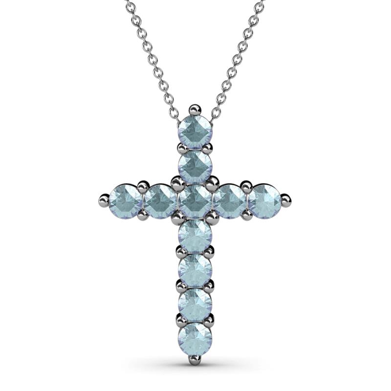 Abella Aquamarine Cross Pendant 