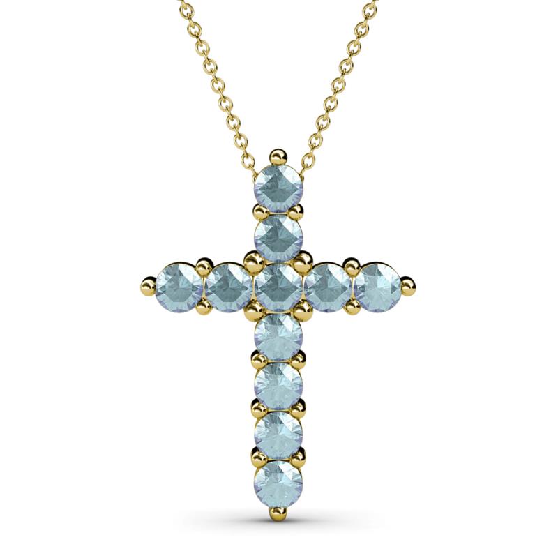 Abella Aquamarine Cross Pendant 