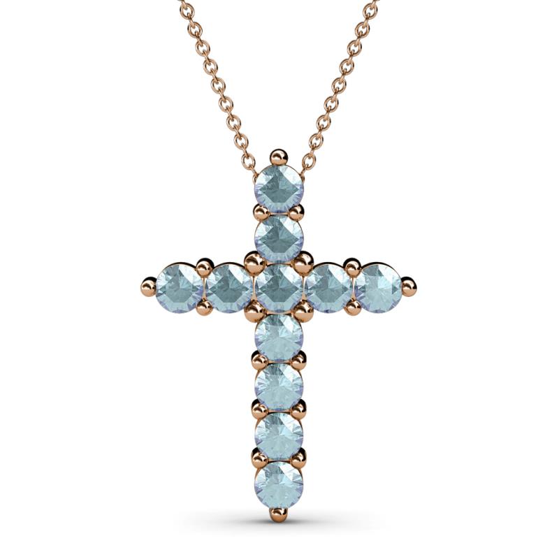 Abella Aquamarine Cross Pendant 