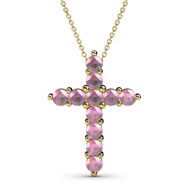 Abella Pink Tourmaline Cross Pendant 