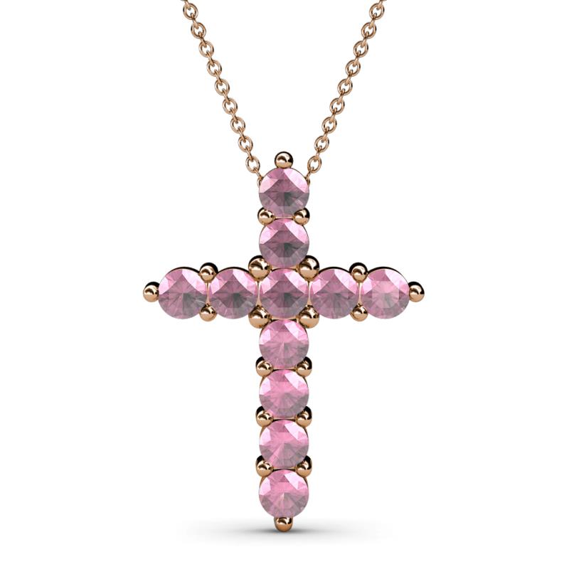 Abella Pink Tourmaline Cross Pendant 