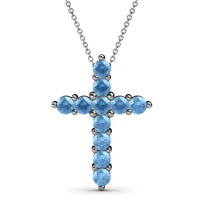 Abella Blue Topaz Cross Pendant 