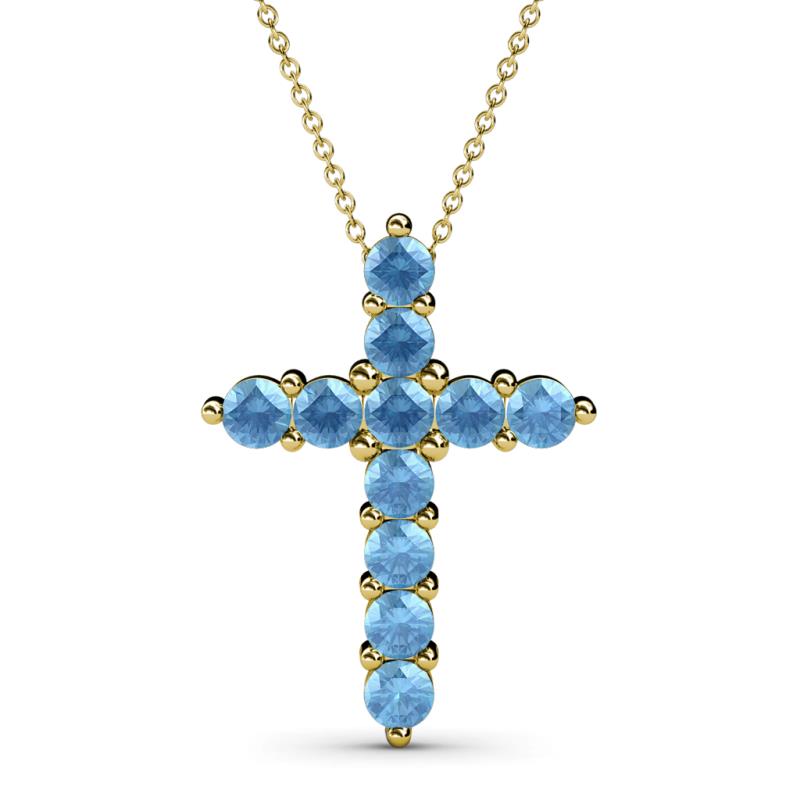 Abella Blue Topaz Cross Pendant 