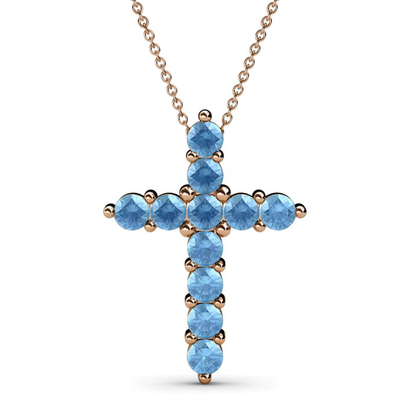 Abella Blue Topaz Cross Pendant 
