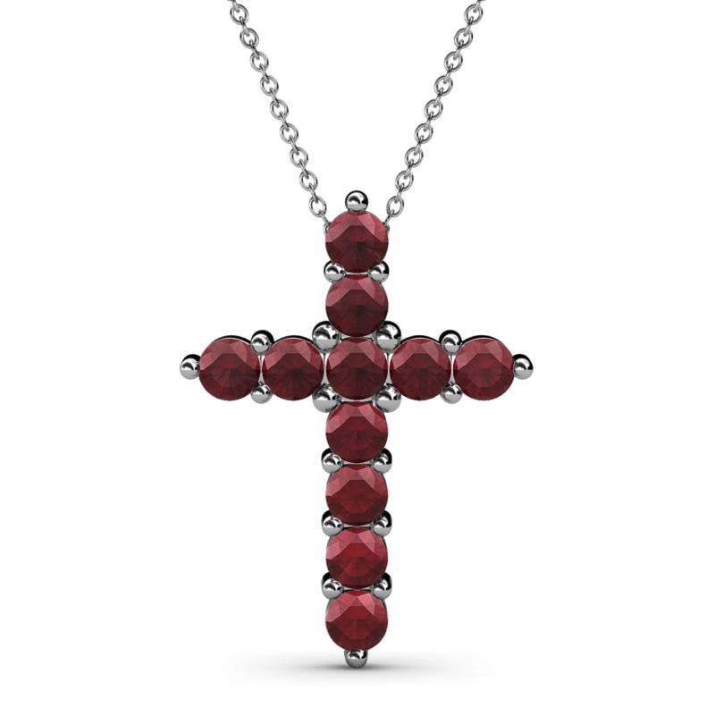 Abella Red Garnet Cross Pendant 