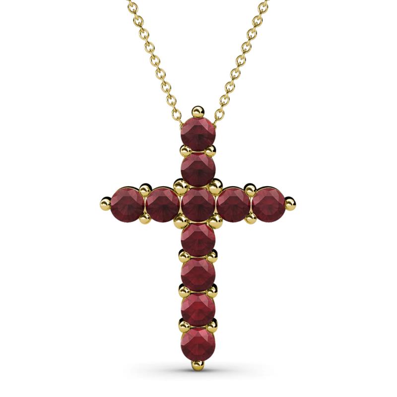 Abella Red Garnet Cross Pendant 