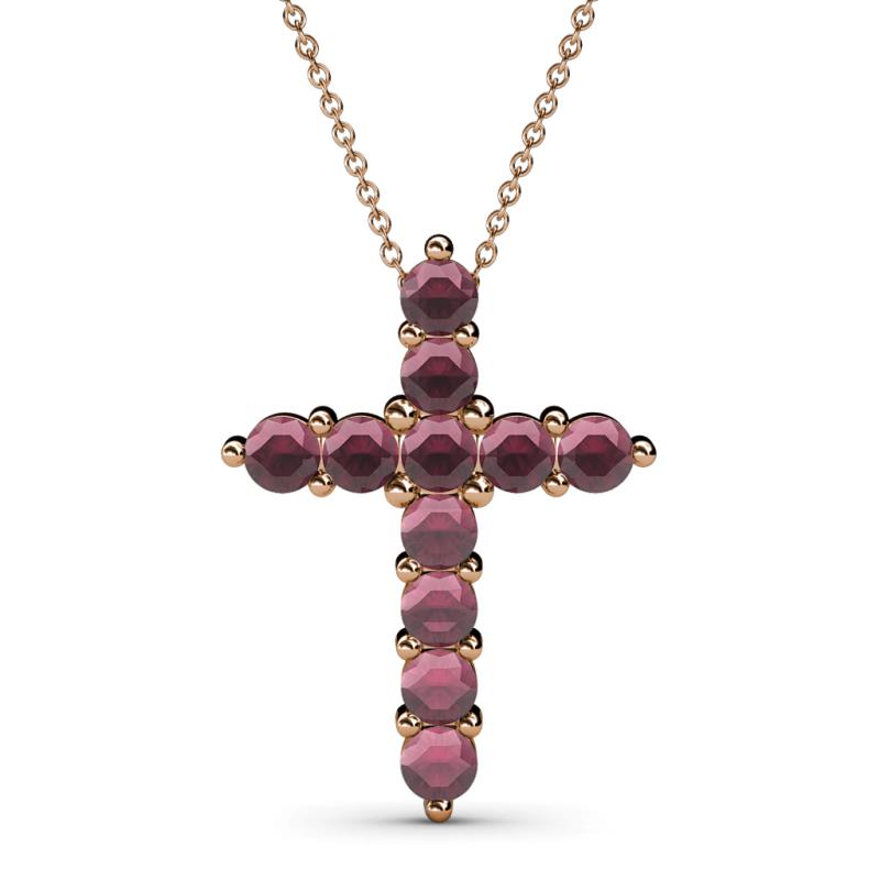 Abella Rhodolite Garnet Cross Pendant 
