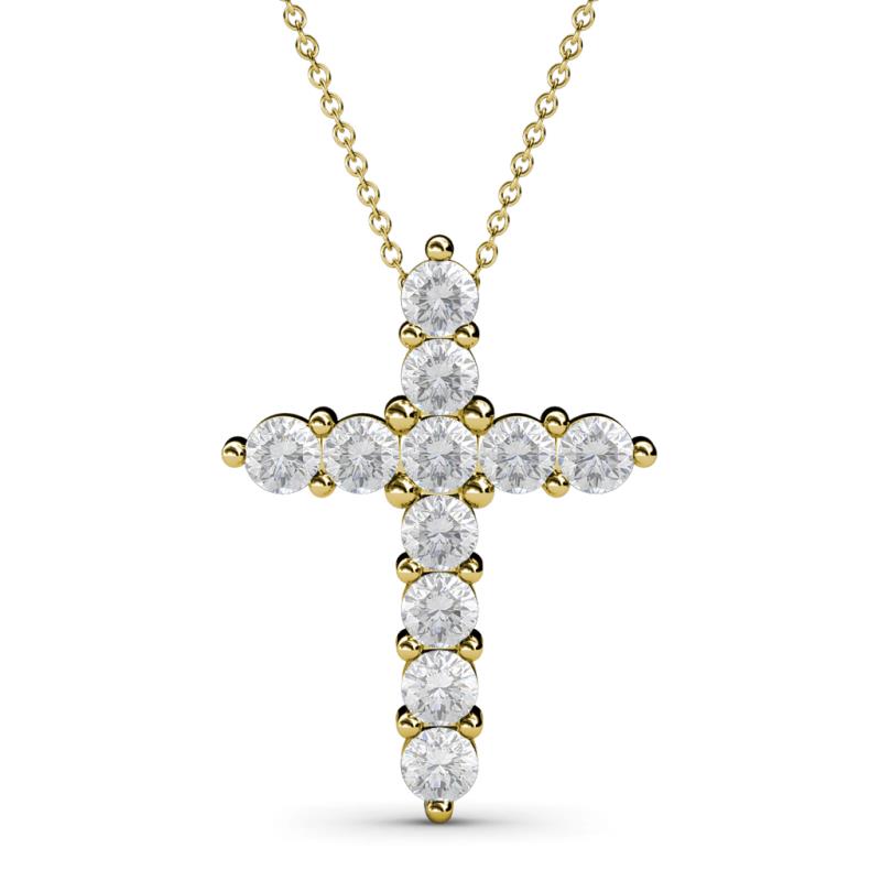 Abella White Sapphire Cross Pendant 