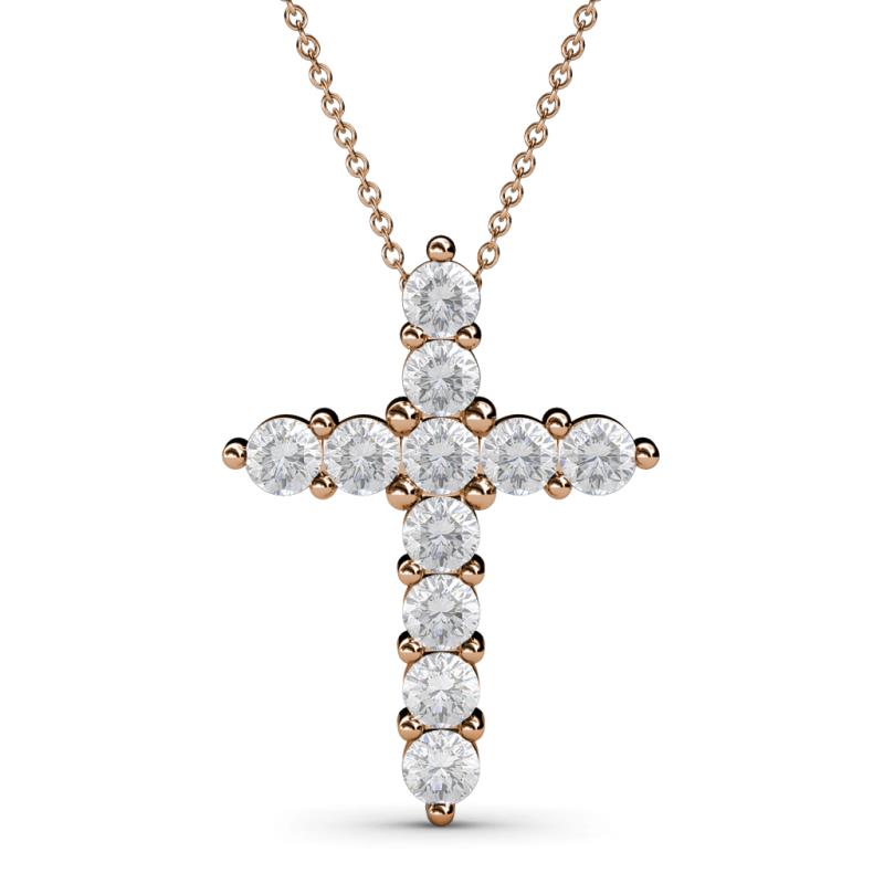 Abella White Sapphire Cross Pendant 
