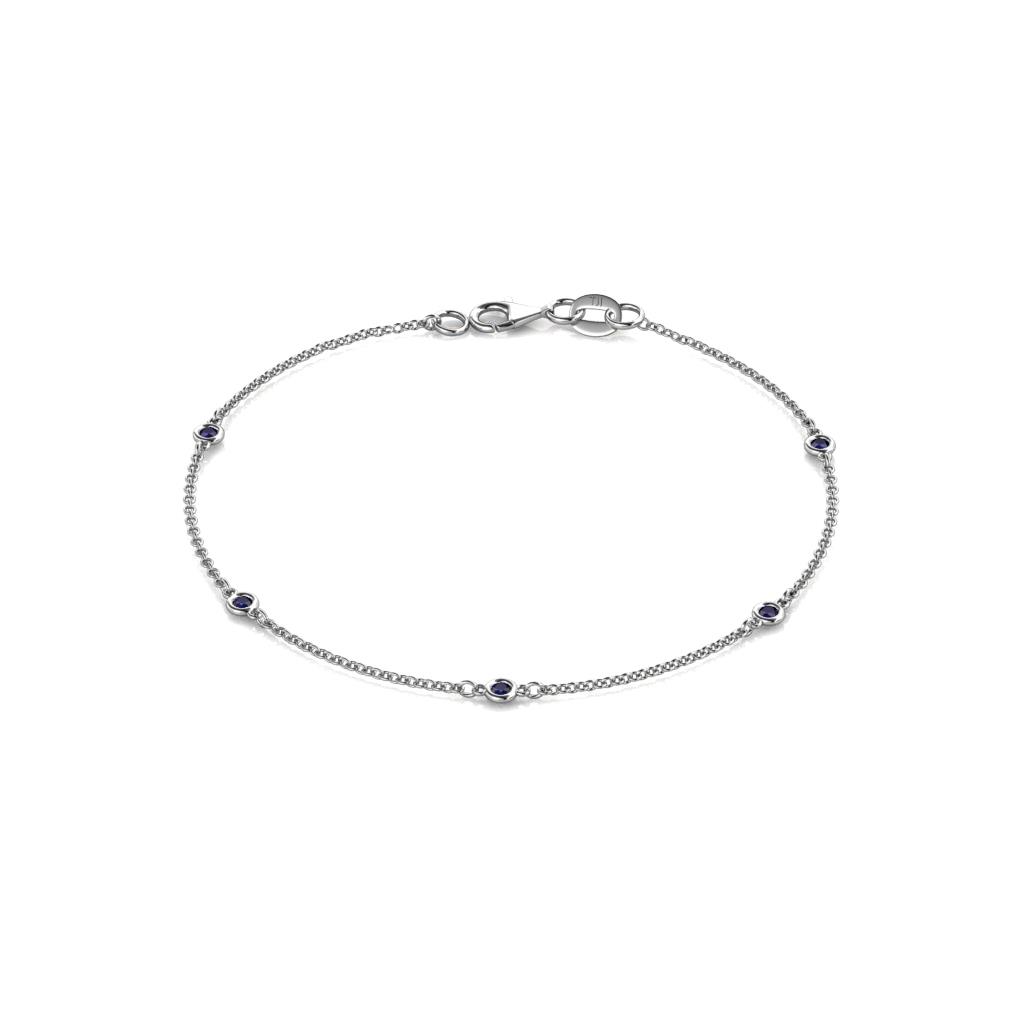 Aizza (5 Stn/2mm) Blue Sapphire Station Bracelet 