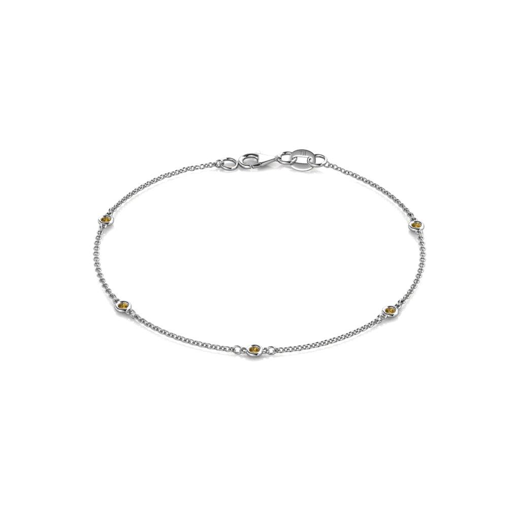 Aizza (5 Stn/2mm) Citrine Station Bracelet 