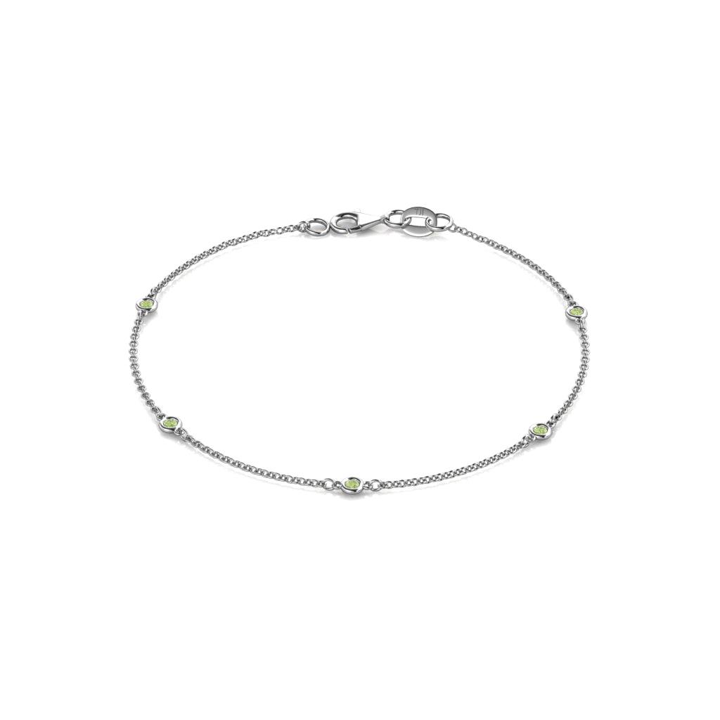 Aizza (5 Stn/2mm) Peridot Station Bracelet 