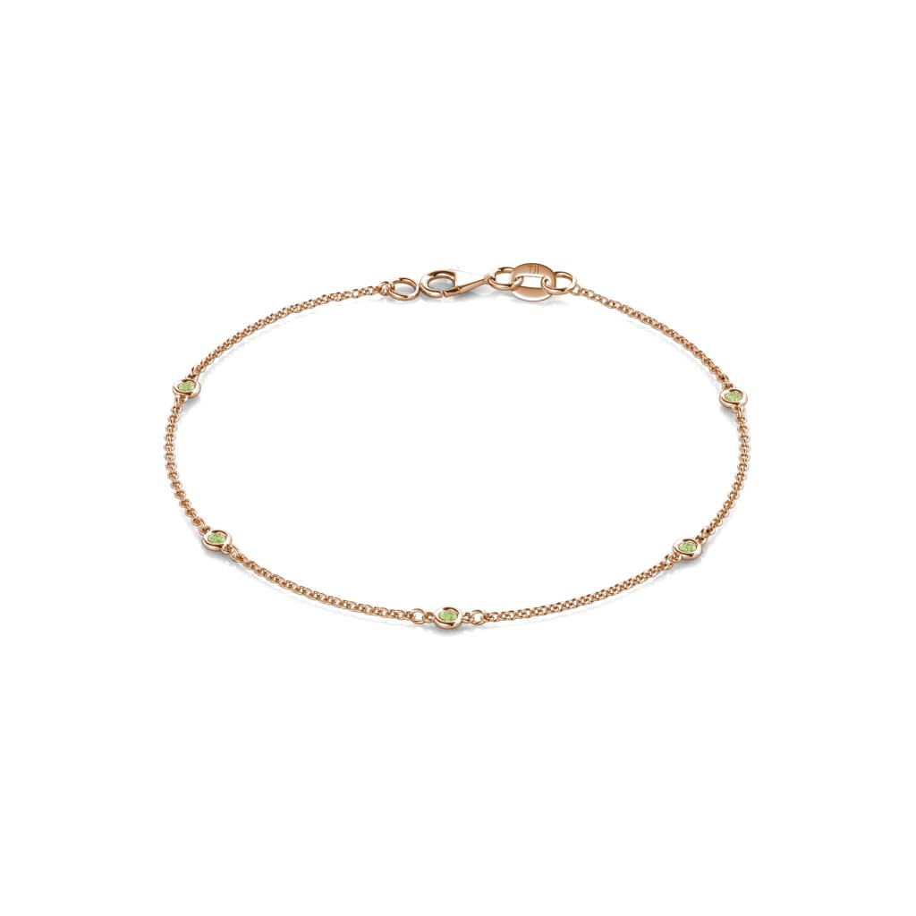 Aizza (5 Stn/2mm) Peridot Station Bracelet 