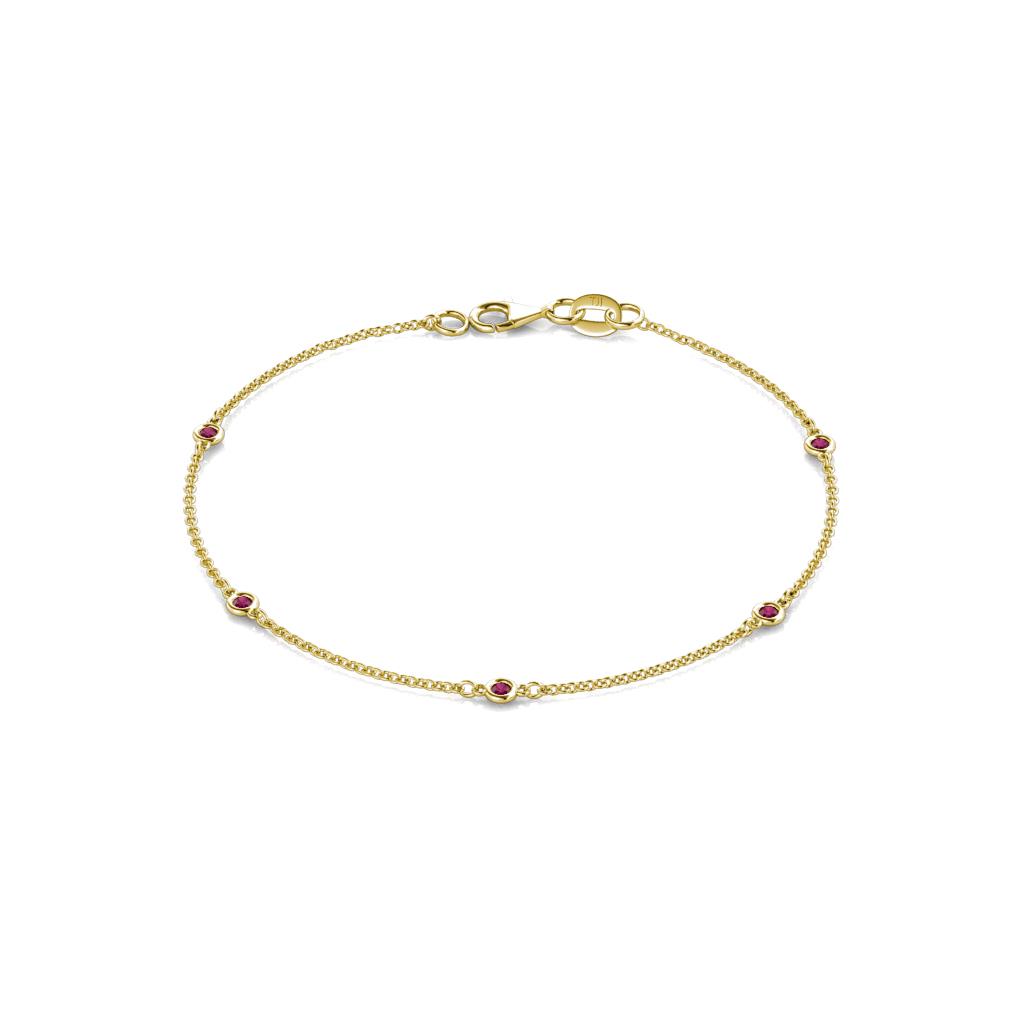 Aizza (5 Stn/2mm) Rhodolite Garnet Station Bracelet 