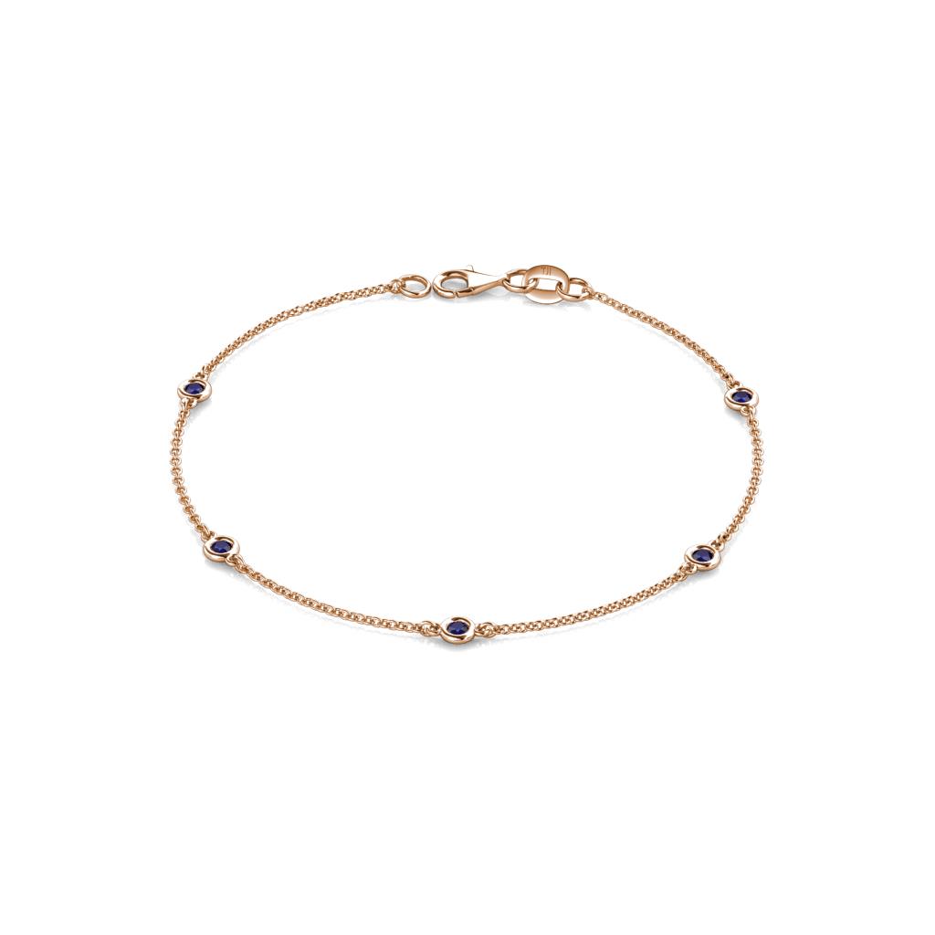 Aizza (5 Stn/2.4mm) Blue Sapphire Station Bracelet 