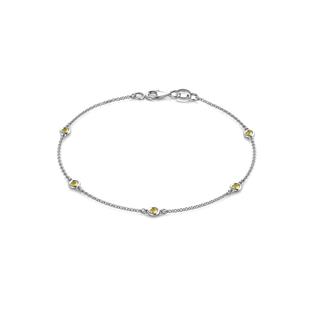 Aizza (5 Stn/2.4mm) Yellow Sapphire Station Bracelet 