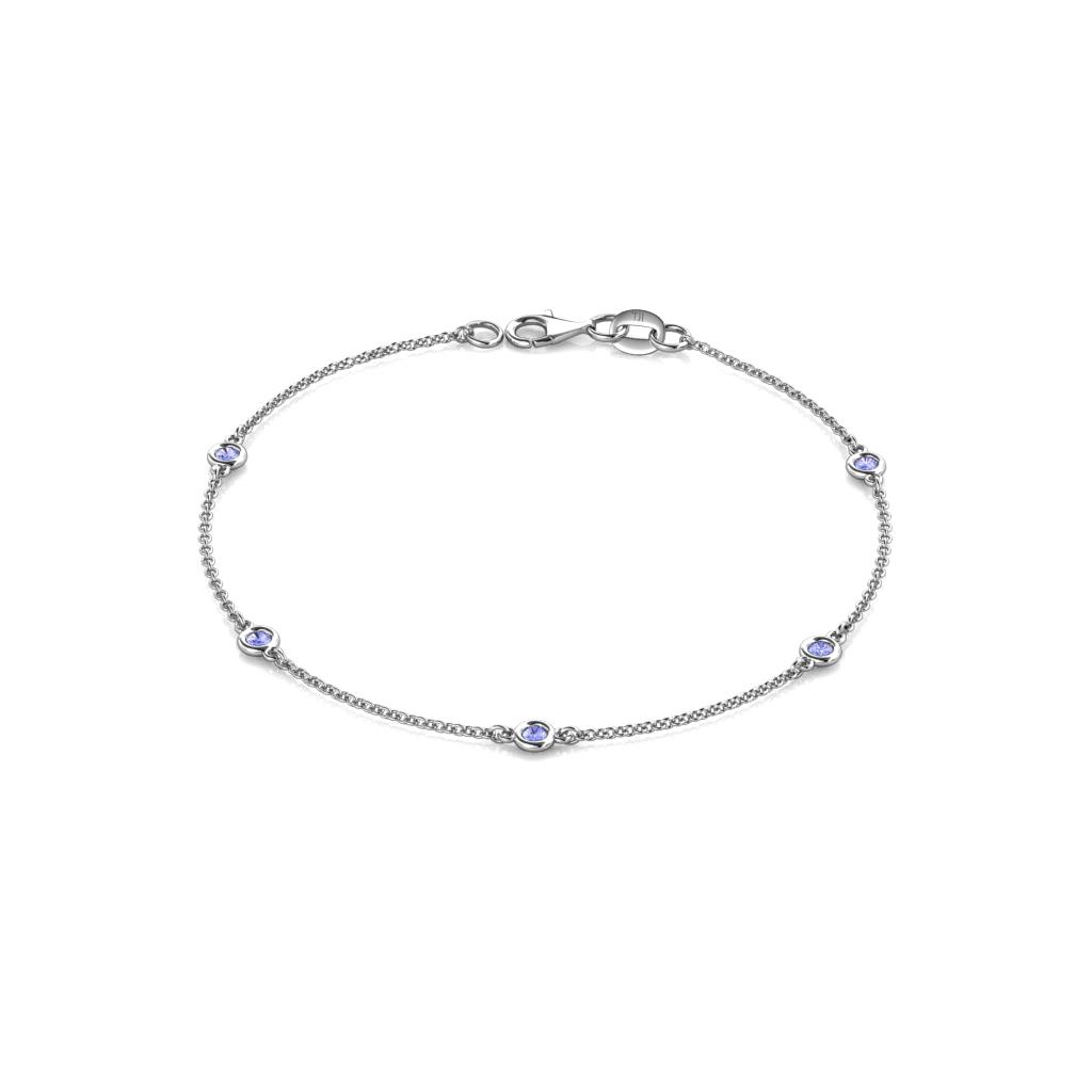 Aizza (5 Stn/2.4mm) Tanzanite Station Bracelet 