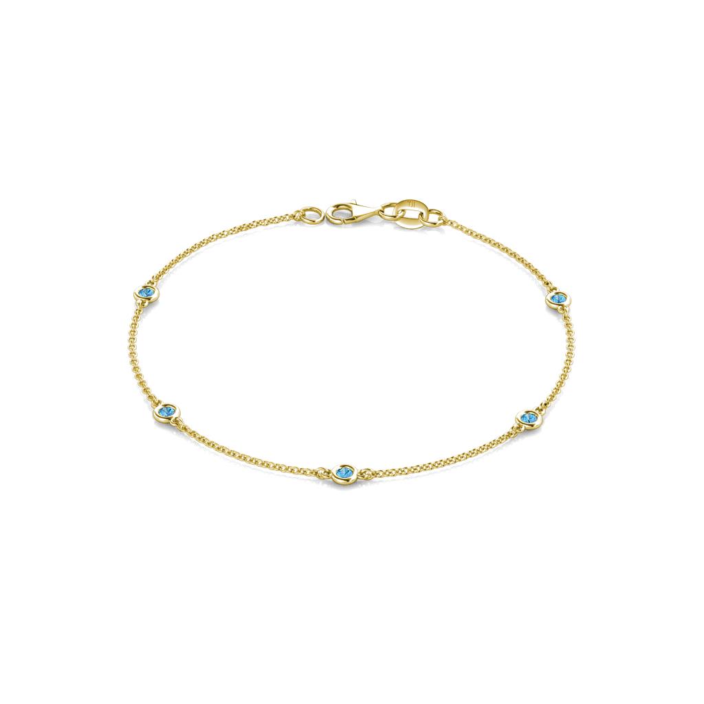 Aizza (5 Stn/2.4mm) Blue Topaz Station Bracelet 