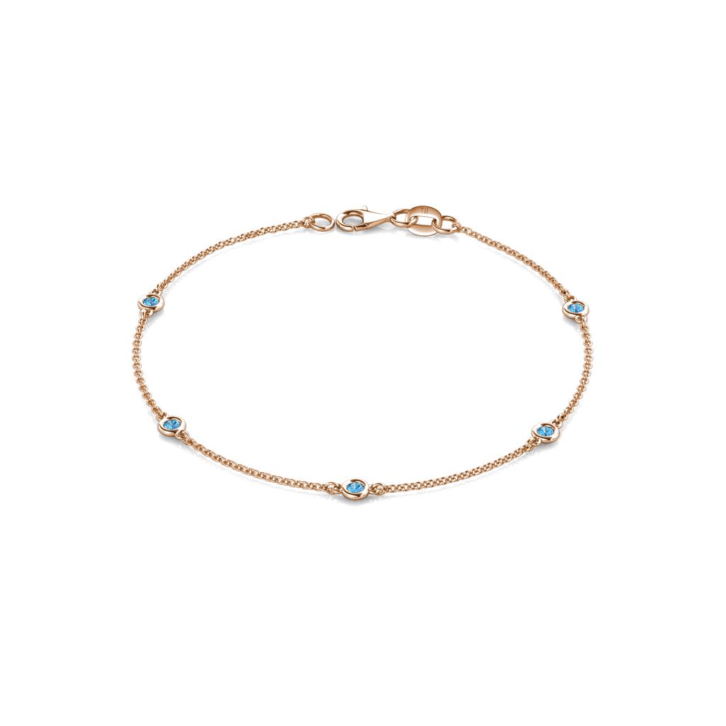 Aizza (5 Stn/2.4mm) Blue Topaz Station Bracelet 