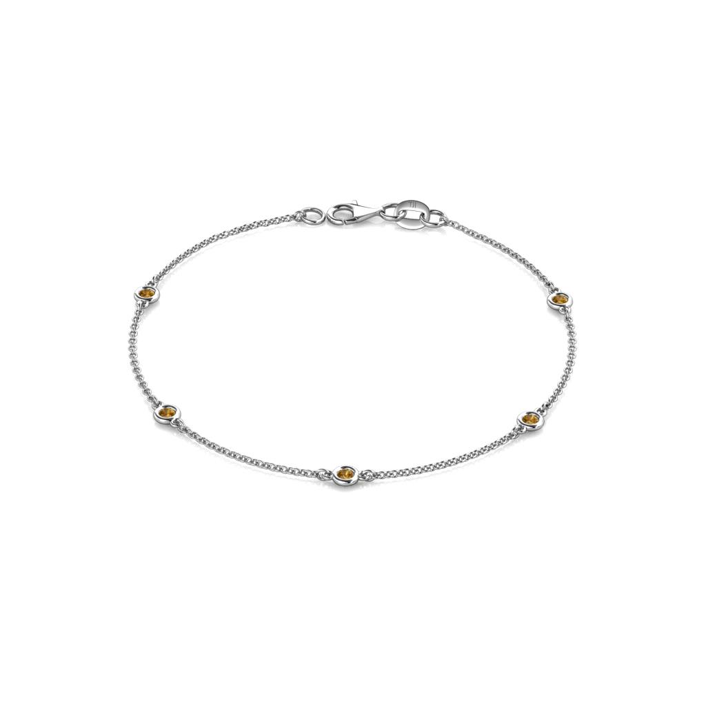 Aizza (5 Stn/2.4mm) Citrine Station Bracelet 