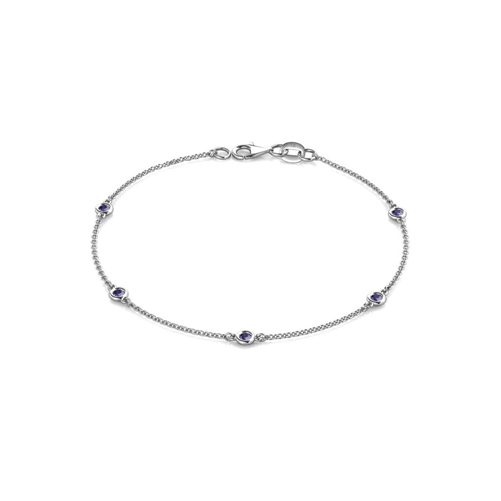 Aizza (5 Stn/2.4mm) Iolite Station Bracelet 
