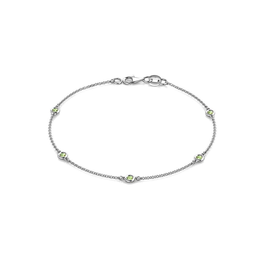 Aizza (5 Stn/2.4mm) Peridot Station Bracelet 
