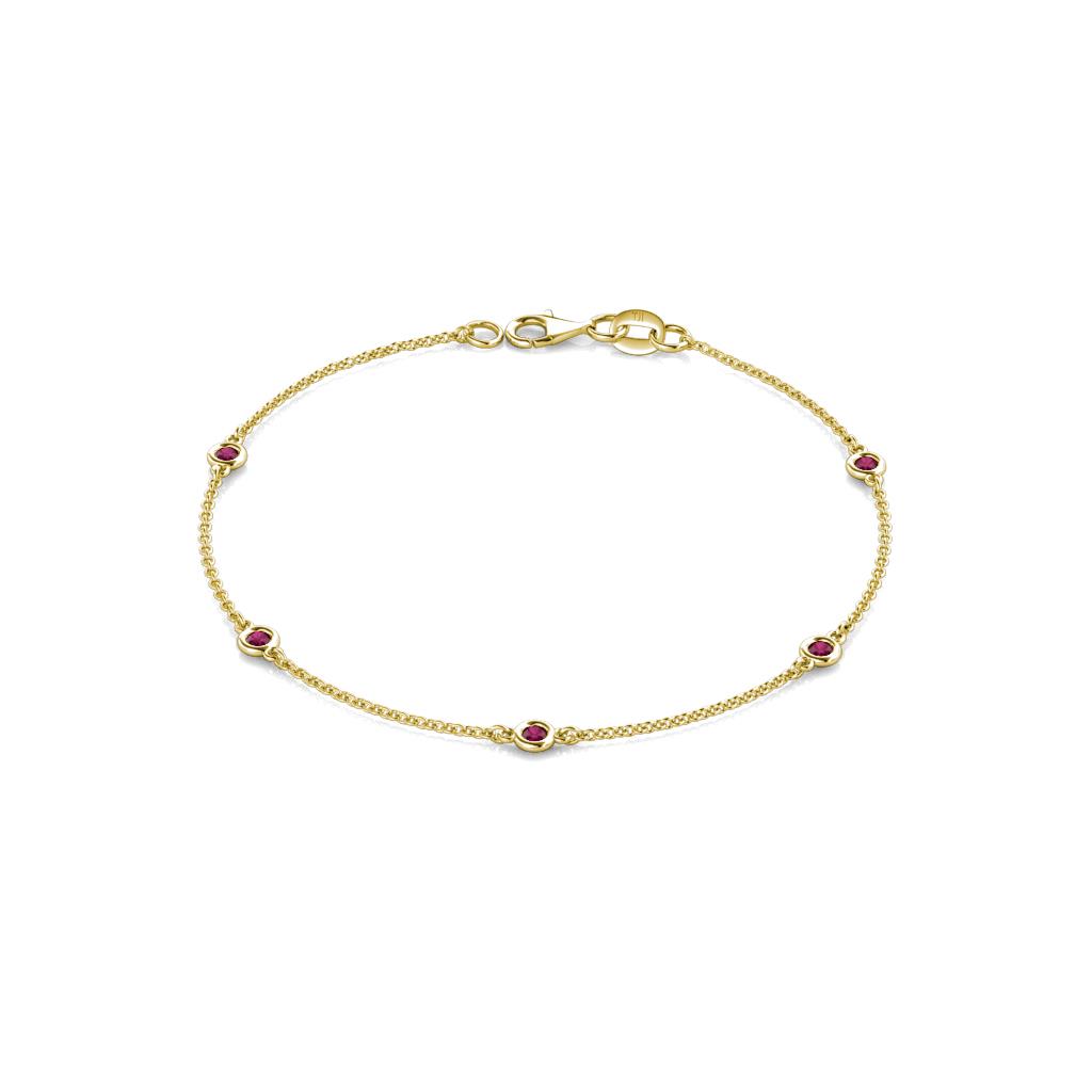 Aizza (5 Stn/2.4mm) Rhodolite Garnet Station Bracelet 