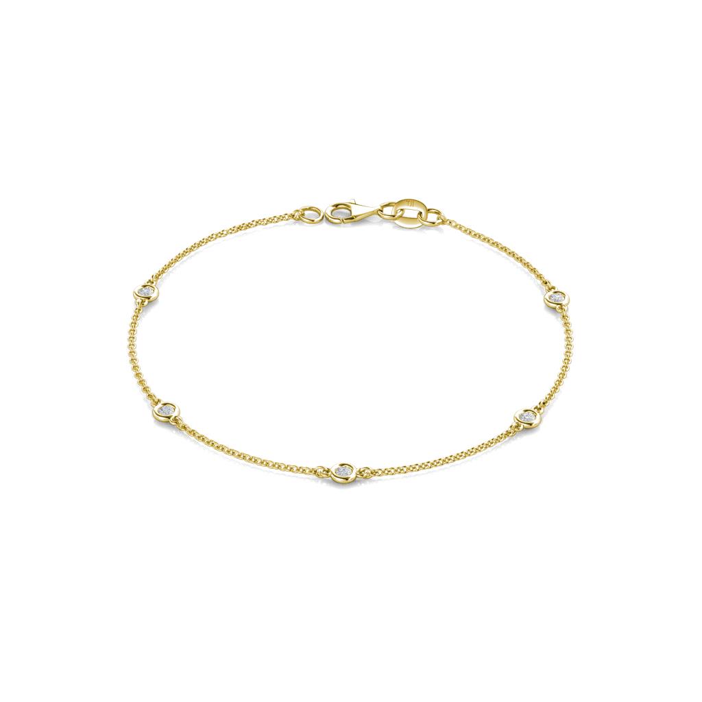 Aizza (5 Stn/2.4mm) White Sapphire Station Bracelet 