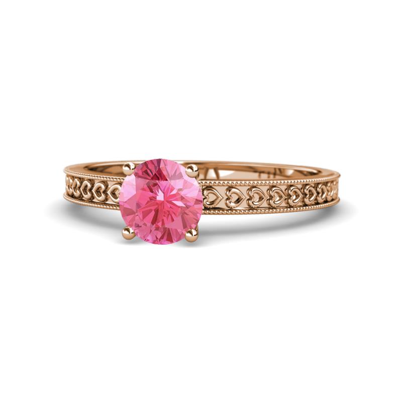 Janina Classic Pink Tourmaline Solitaire Engagement Ring 