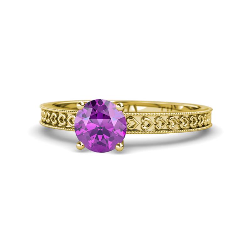 Janina Classic Amethyst Solitaire Engagement Ring 