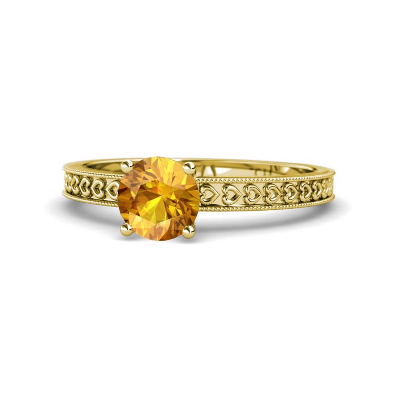 Janina Classic Citrine Solitaire Engagement Ring 