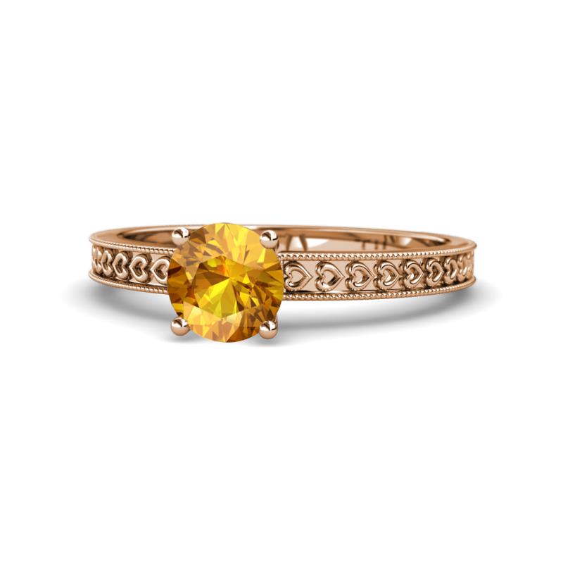 Janina Classic Citrine Solitaire Engagement Ring 