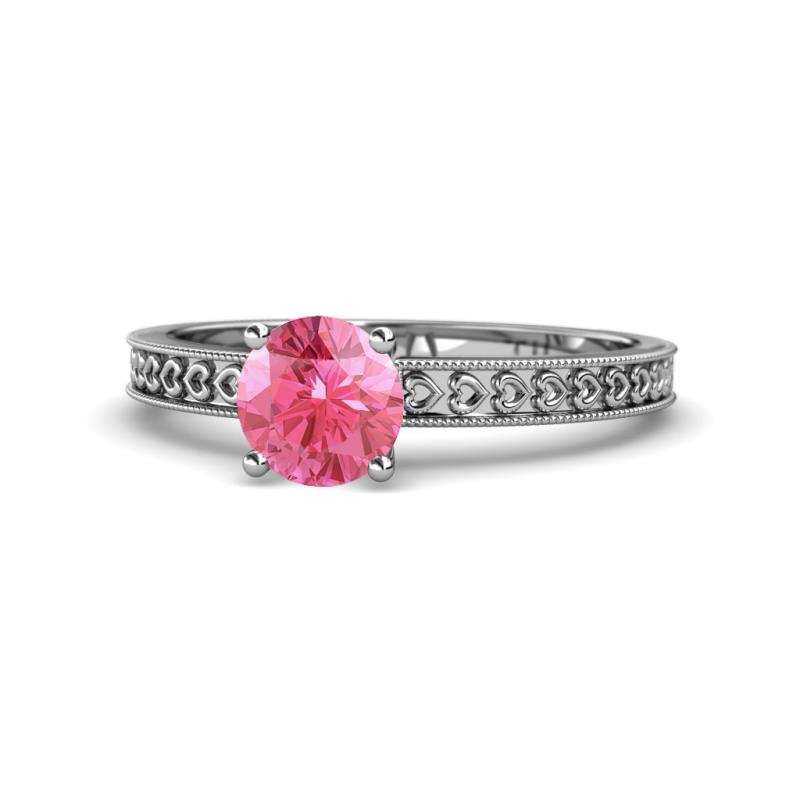 Janina Classic Pink Tourmaline Solitaire Engagement Ring 