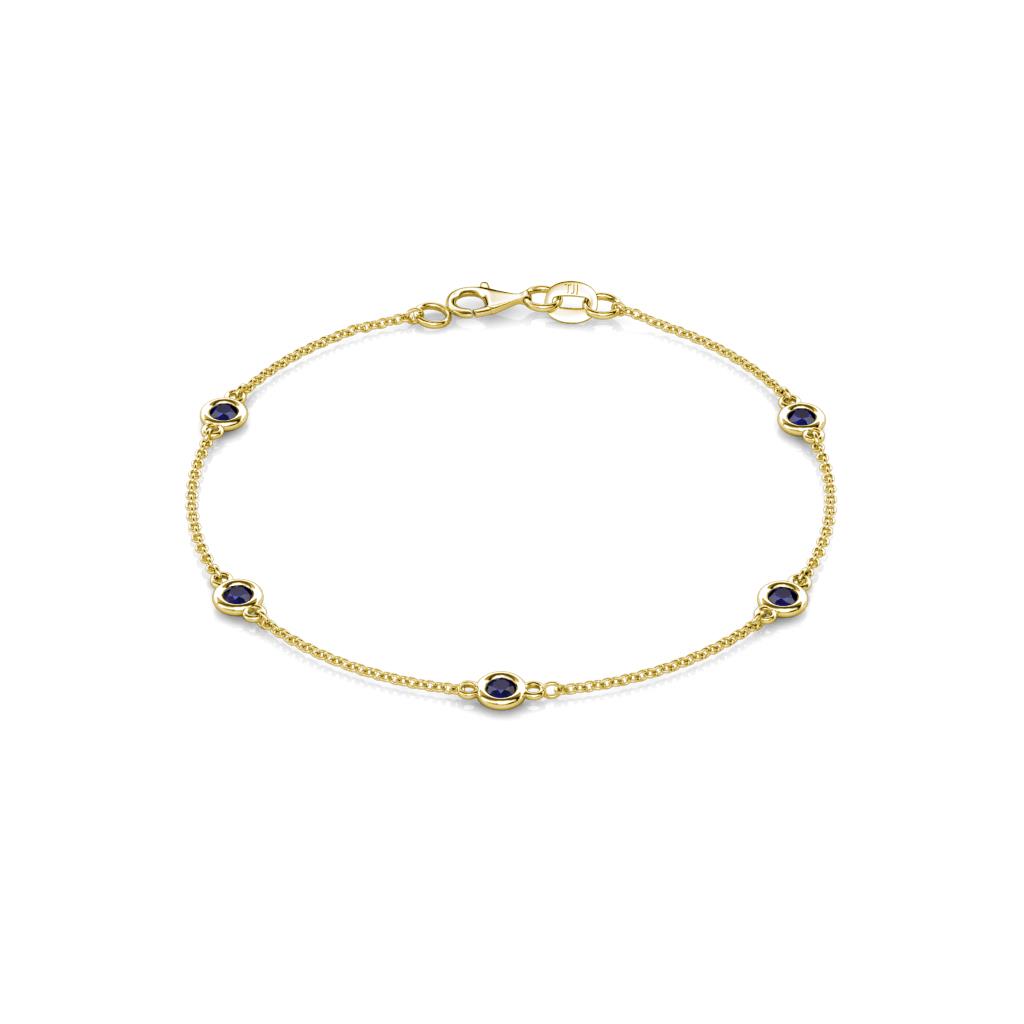 Aizza (5 Stn/3mm) Blue Sapphire Station Bracelet 