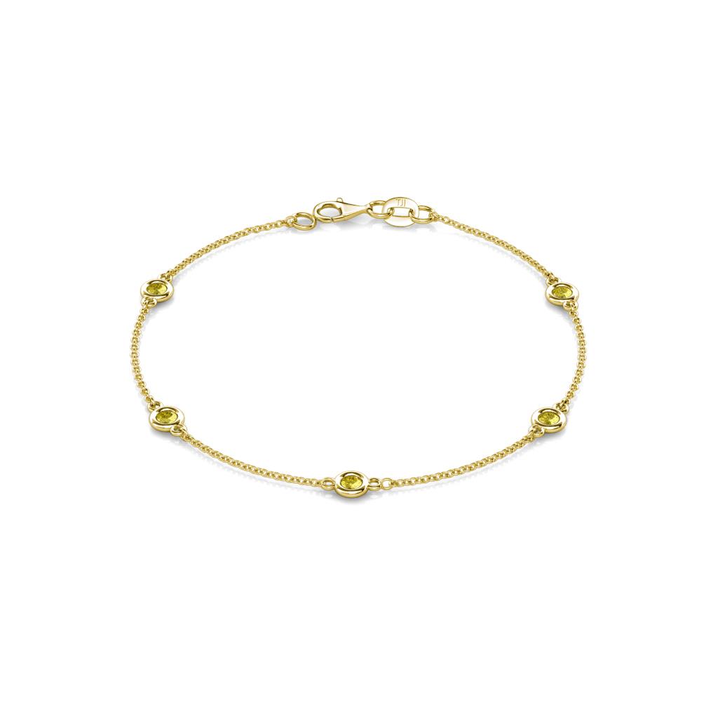 Aizza (5 Stn/3mm) Yellow Sapphire Station Bracelet 