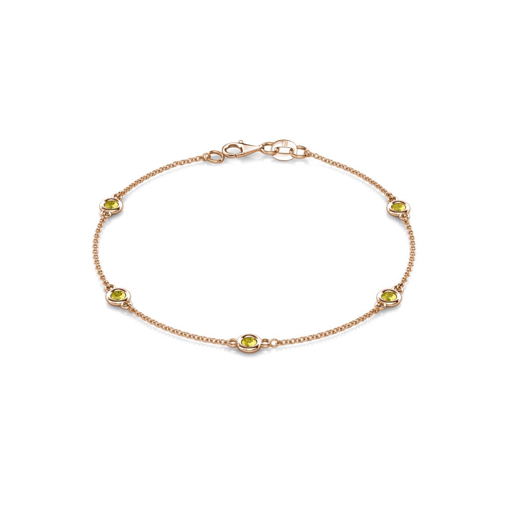 Aizza (5 Stn/3mm) Yellow Sapphire Station Bracelet 