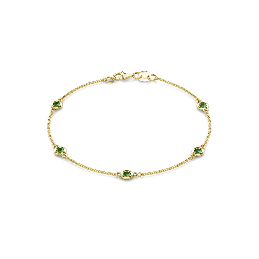 Aizza (5 Stn/3mm) Green Garnet Station Bracelet 